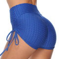 Textured Drawstring Shorts for Gym and Yoga Fitness