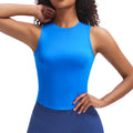 Longline Curve Crop Tank Top with Built-In Shelf Bra