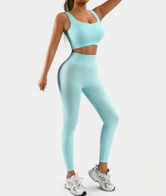 Ribbed Tank Two-Piece Gym Set